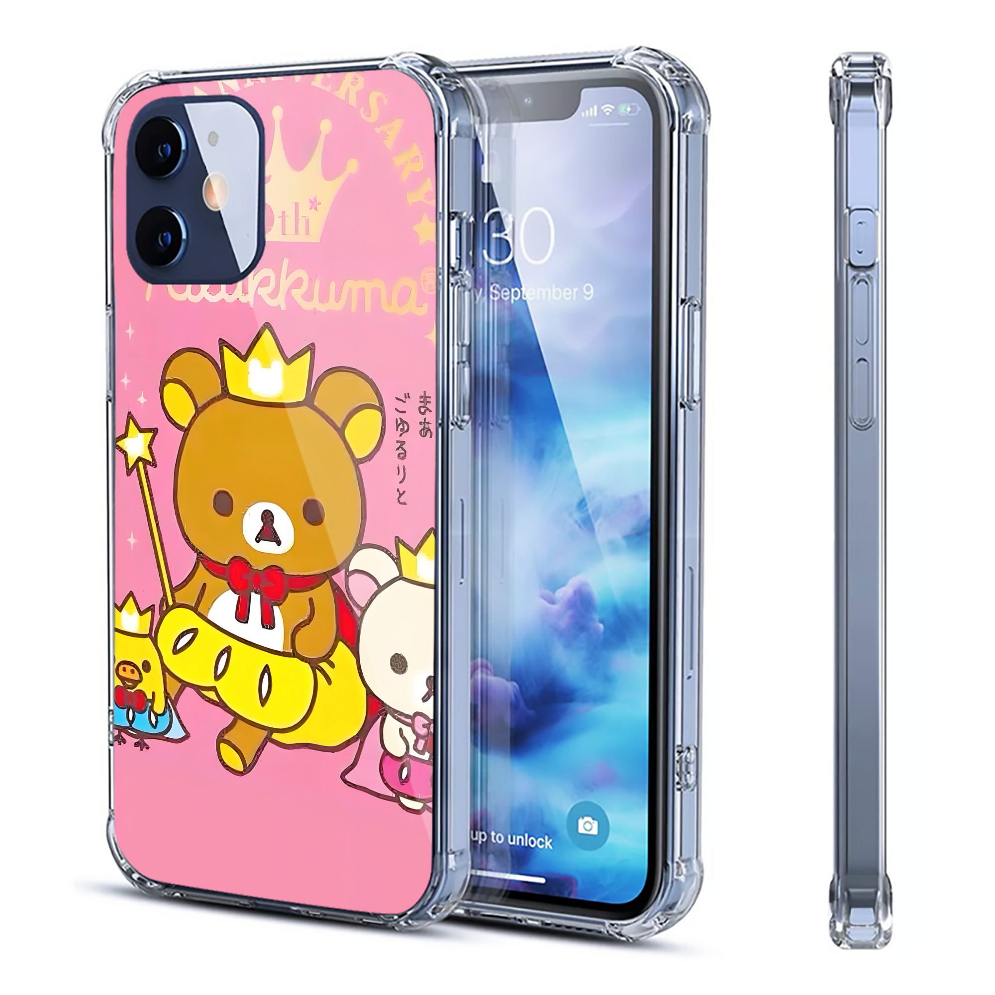 （画像用） リラックマ リラックマ キイロイトリ Rilakkuma Korilakkuma Kiiroitori 【iPhone 12シリーズ対応】透明スマホケース（クリアソフトケース）